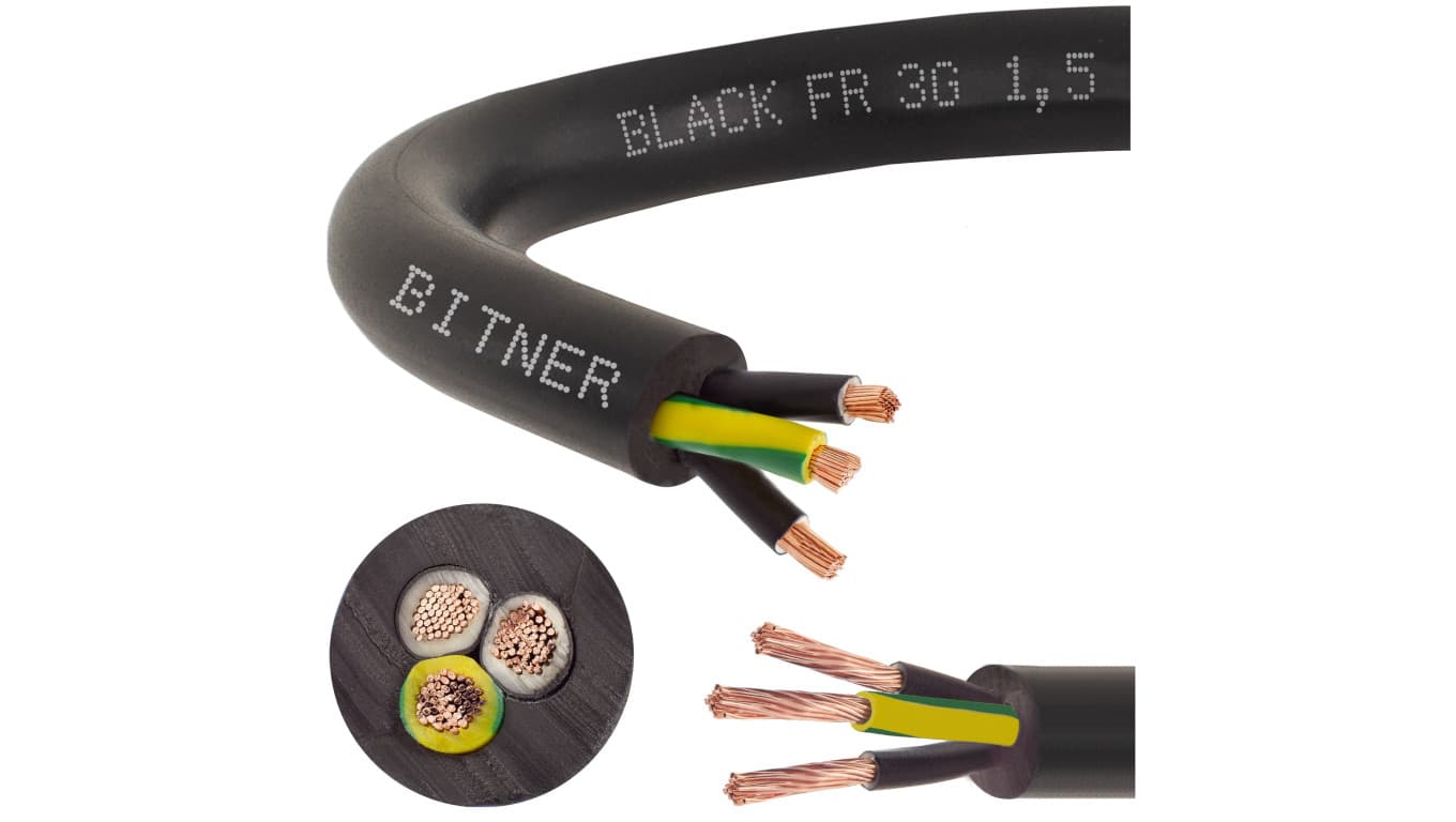 Przewód sterowniczy prądowy BiT 500 Black FR 300/500V 3x1,5 linka do ziemi Bitner /500m/
