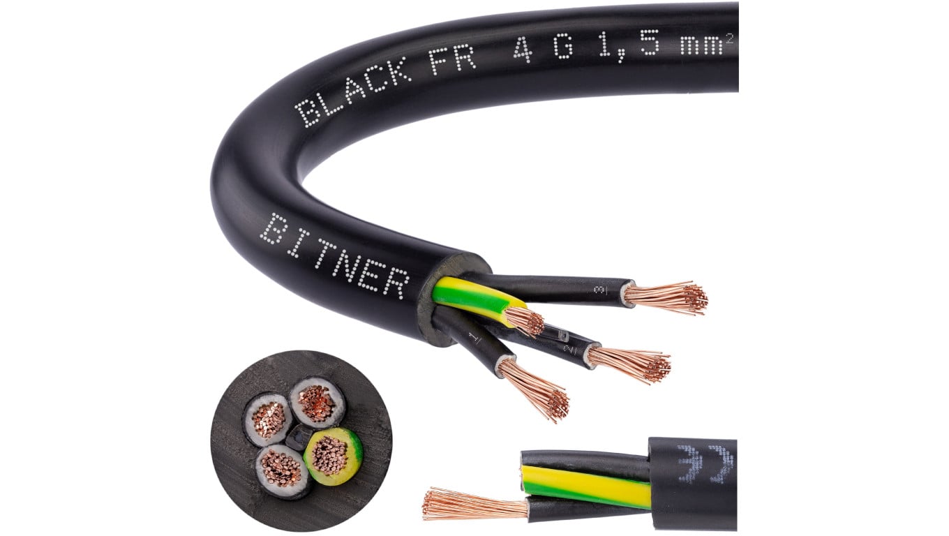 Przewód sterowniczy prądowy BiT 500 Black FR 300/500V 4x2,5 linka do ziemi Bitner /500m/