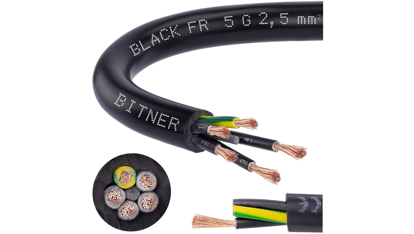 Przewód sterowniczy prądowy BiT 500 Black FR 300/500V 5x2,5 linka do ziemi Bitner /100m/