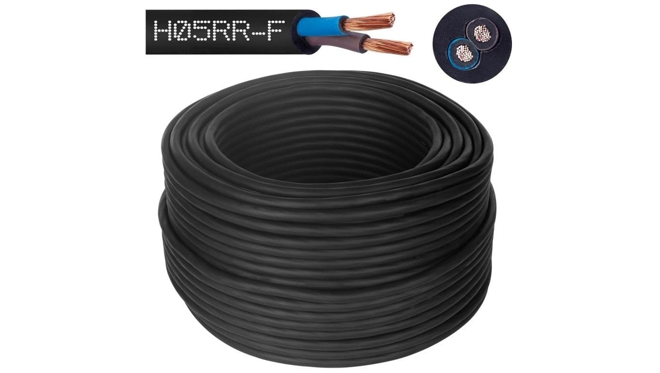 Przewód w gumie H05RR-F / OW 2x1,5 300/500V Elektrokabel /500m/