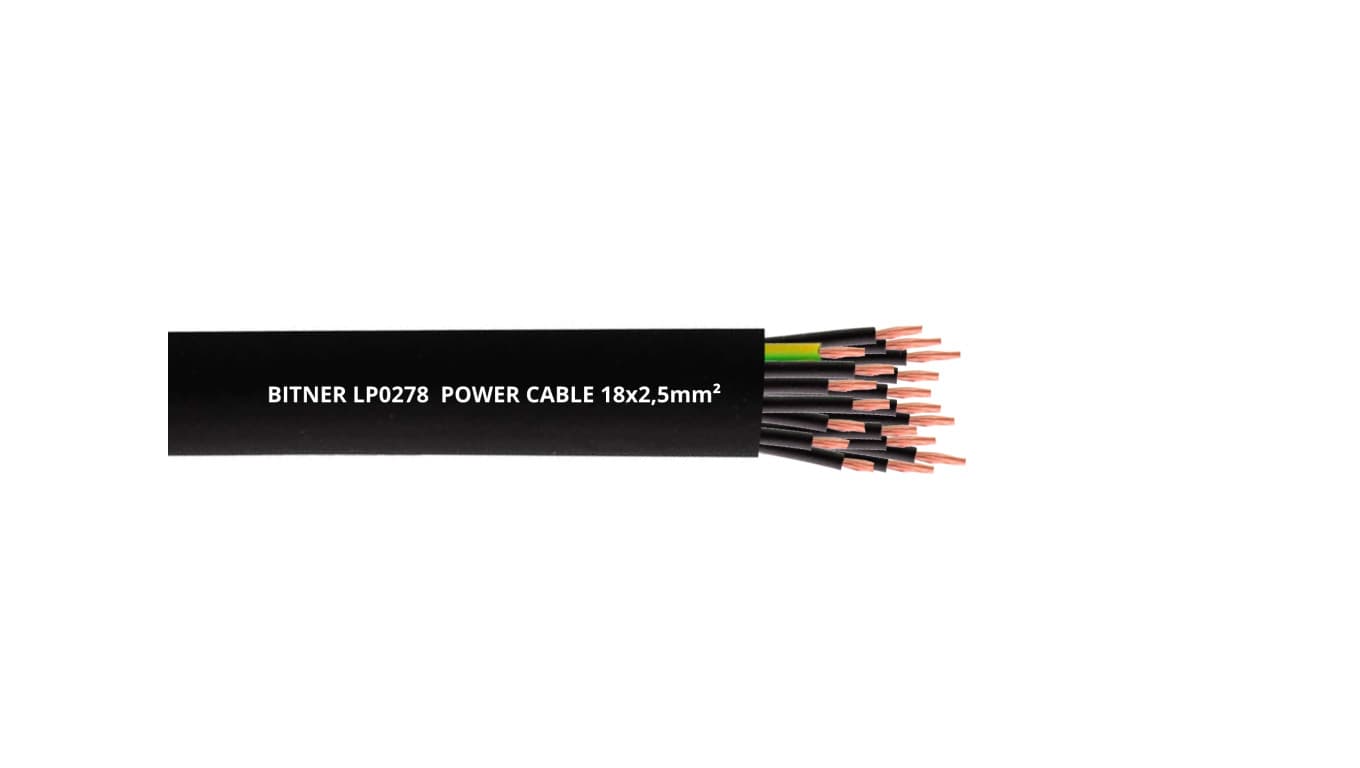 Przewód zasilający - BITNER LP0278 - 18x2,5mm² (czarny) /100m/