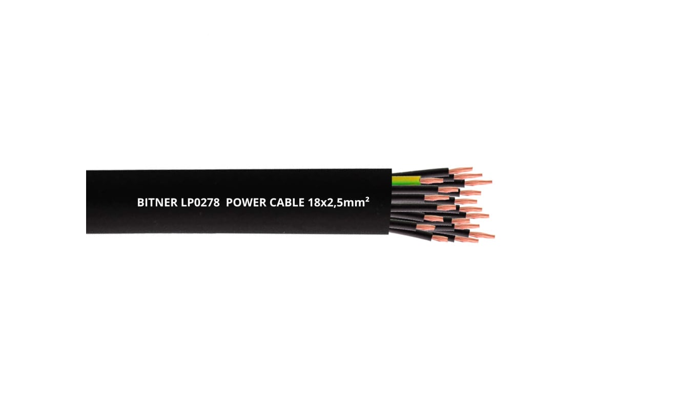 Przewód zasilający - BITNER LP0278 - 18x2,5mm² (czarny) /100m/