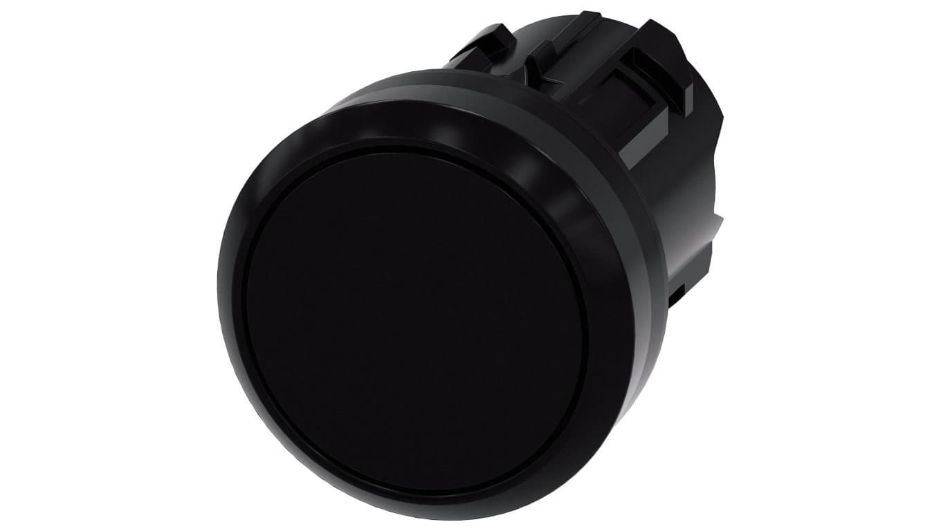 Przycisk 22mm tworzywo czarny płaski z samopowrotem SIRIUS ACT 3SU1000-0AB10-0AA0