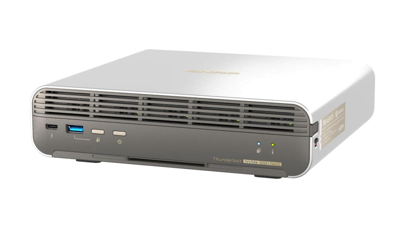 QNAP TBS-h574TX-i3-12G 5-zatokowy serwer NASbook, Intel, 12GB RAM, 1x 10GBASE-T 1x 2.5GbE, Compact