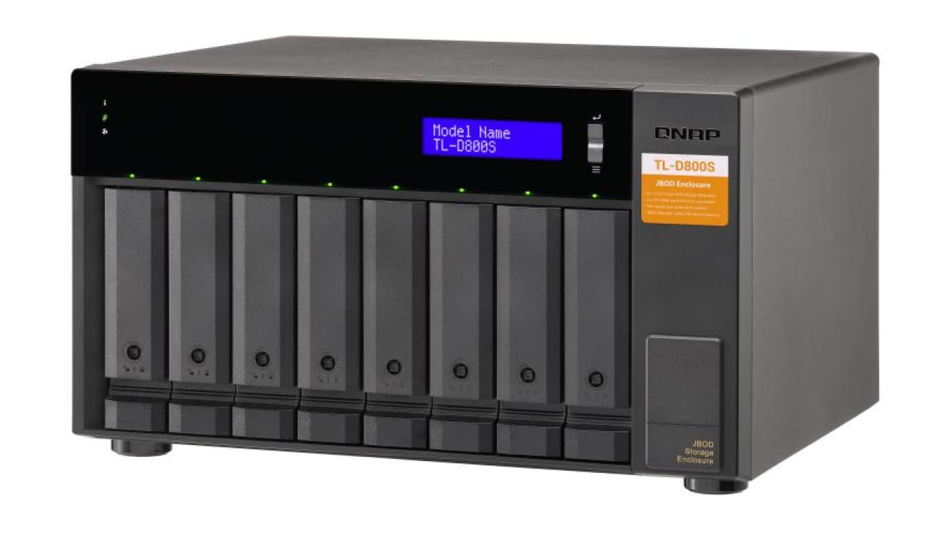 QNAP TL-D800S 8-zatokowa jednostka rozszerzająca dla QNAP/PC, zestaw z kartą i przewodami, Tower
