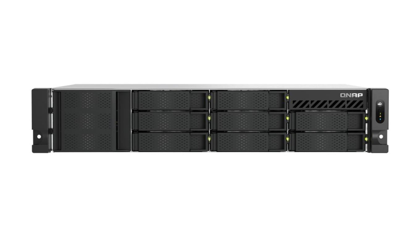 QNAP TS-855eU-8G 8-zatokowy płytki serwer NAS, Intel Atom, 8GB RAM, 2x 2,5GbE RJ-45, RACK