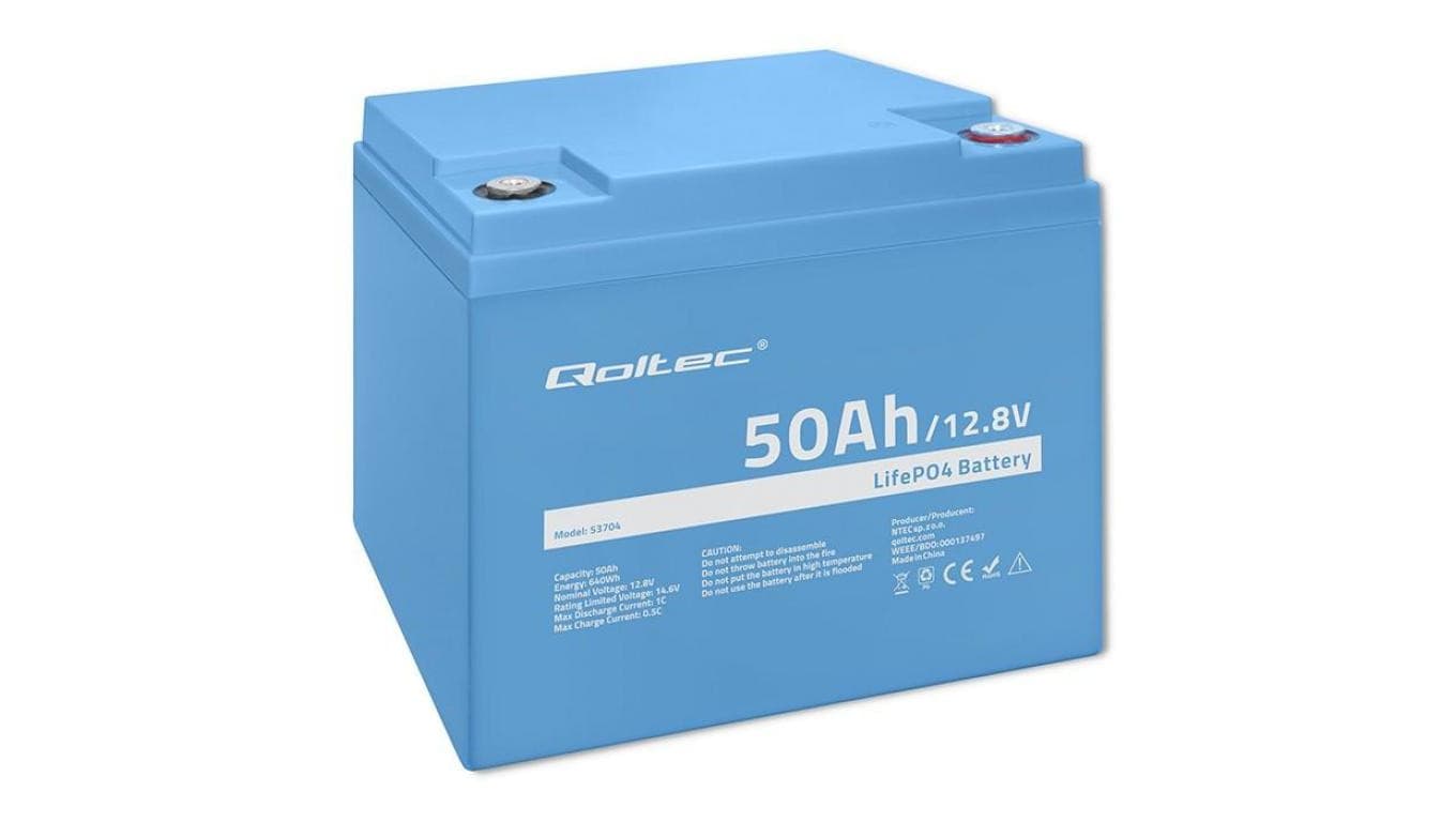 Qoltec Akumulator LiFePO4 Litowo-Żelazowo-Fosforanowy 12.8V 50Ah 640Wh BMS