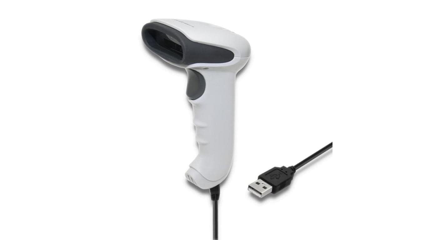 Qoltec Czytnik kodów kreskowych 1D CCD USB Biały