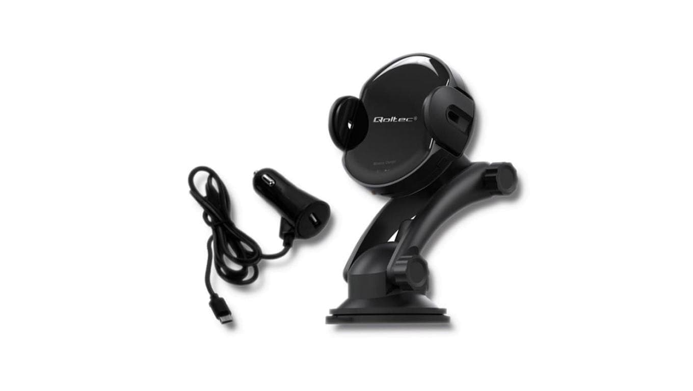 Qoltec Samochodowa ładowarka indukcyjna PRO z uchwytem iR 15W QC 3.0 USB typ C