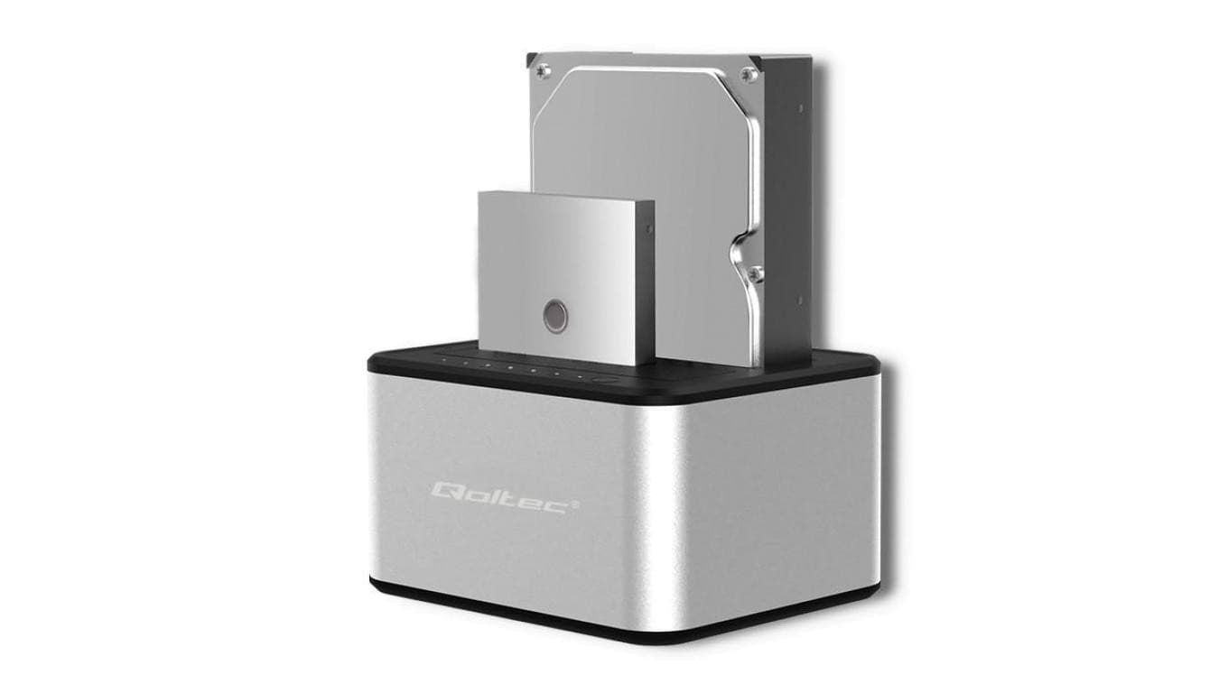 Qoltec Stacja dokująca dysków 2x HDD/SSD 2.5/3.5 SATA USB 3.0 Klonowanie