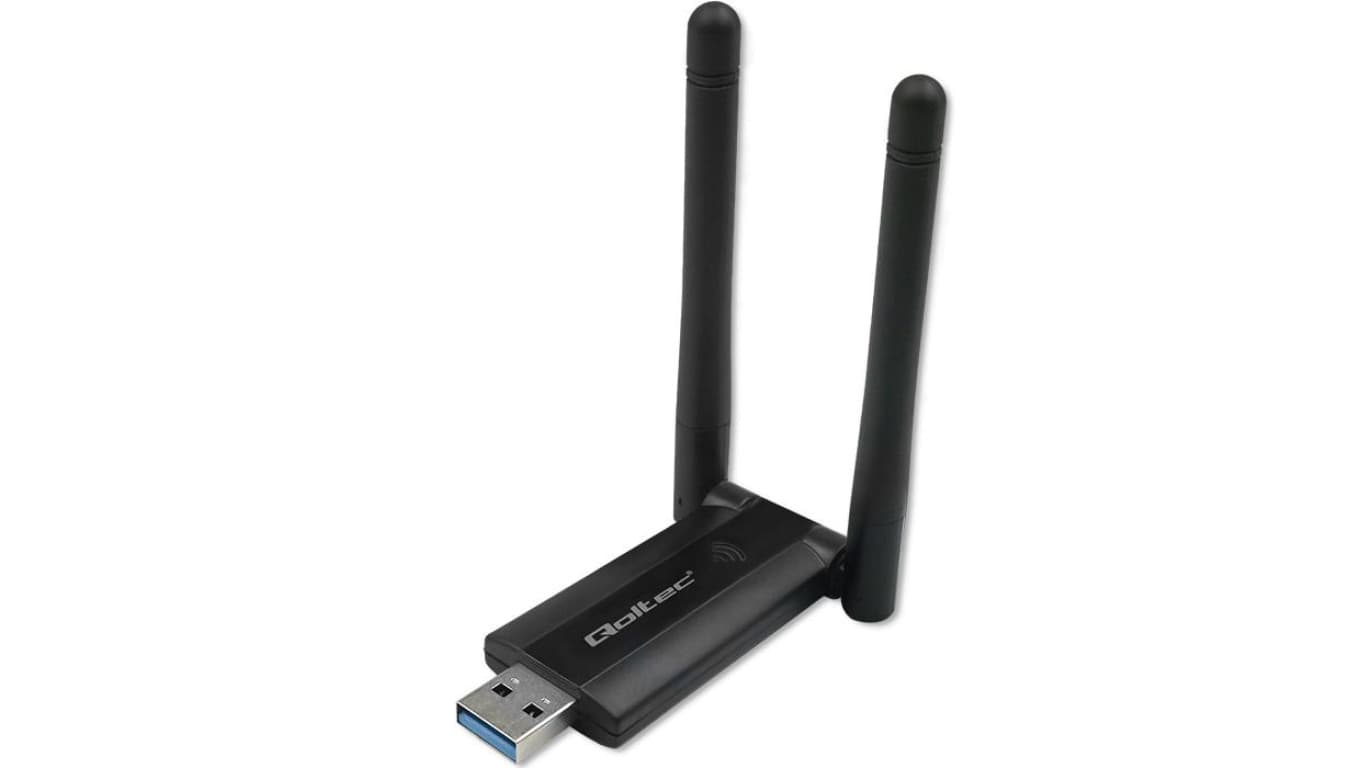 Qoltec Szybki bezprzewodowy Adapter USB DUAL Wi-Fi 2 x 2dBi Standard AC USB 3.0 1200Mbps