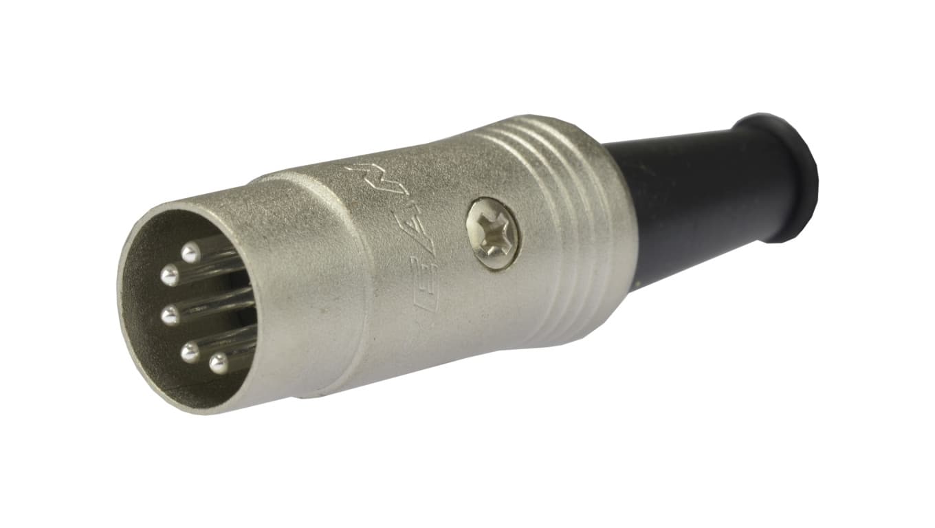 REAN Wtyk DIN 5-pin na kabel do 5,0mm posrebrzany NYS322