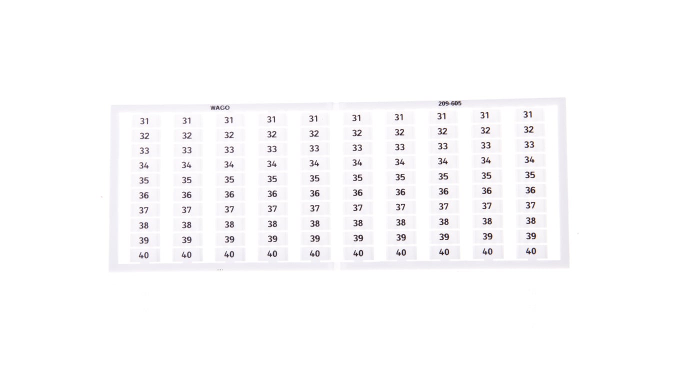Ramka z oznacznikami 10x 31-40 209-605 /5szt./