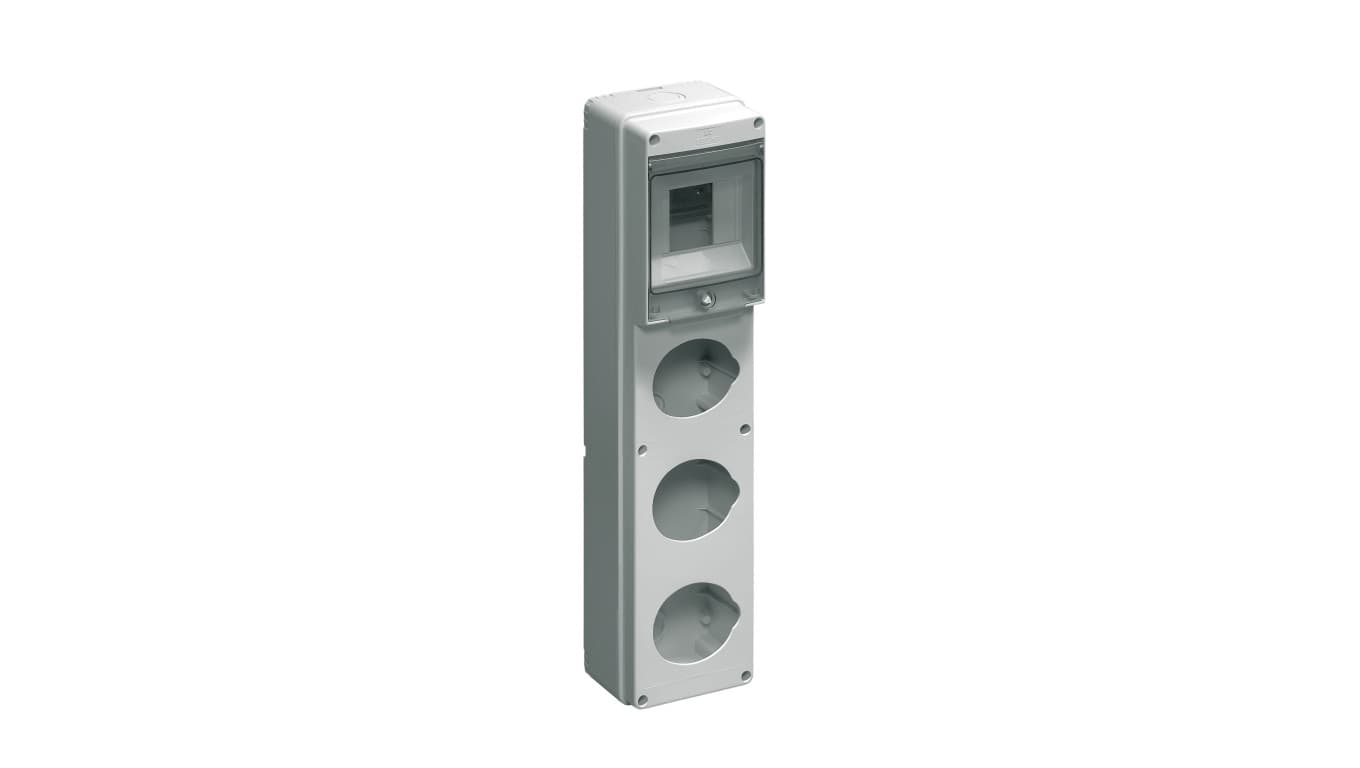 Rozdzielnia budowlana pusta 4 mod.3 gniazda 16/32A szara EC69012