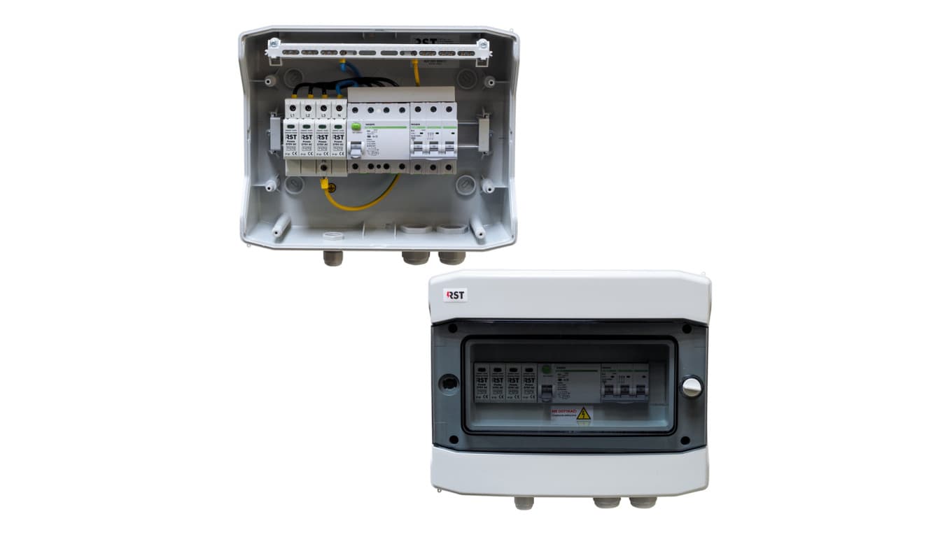 Rozdzielnica PV RST-AC-310 3F, SPD-T1+2, B10A, RDC 40A-0,3