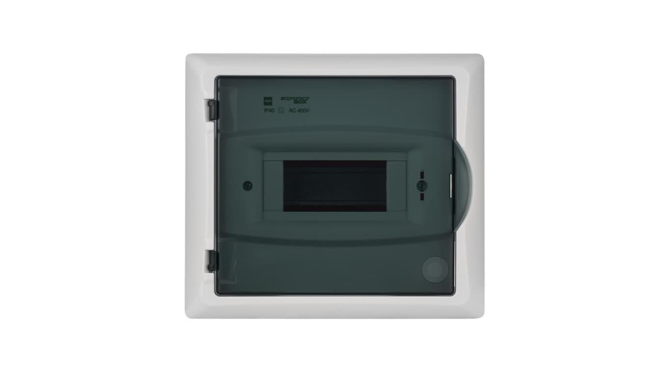 Rozdzielnica modułowa 1x6 p/t ECONOMIC BOX RP 1/6 drzwi transparentne (N+PE) IP40 2511-01