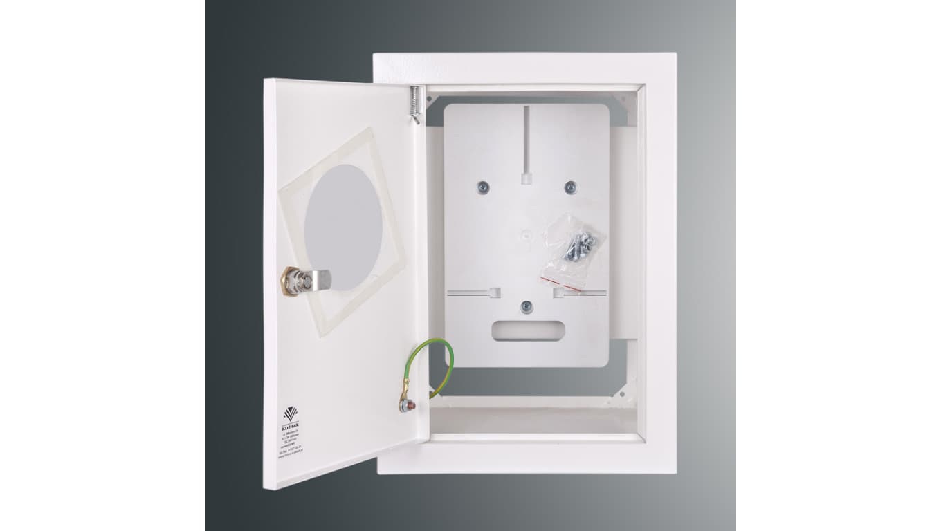Rozdzielnica p/t licznikowa RW 18NN O T1F 312x213x170 z okienkiem zamek patent.9081 IP30 RAL 9003