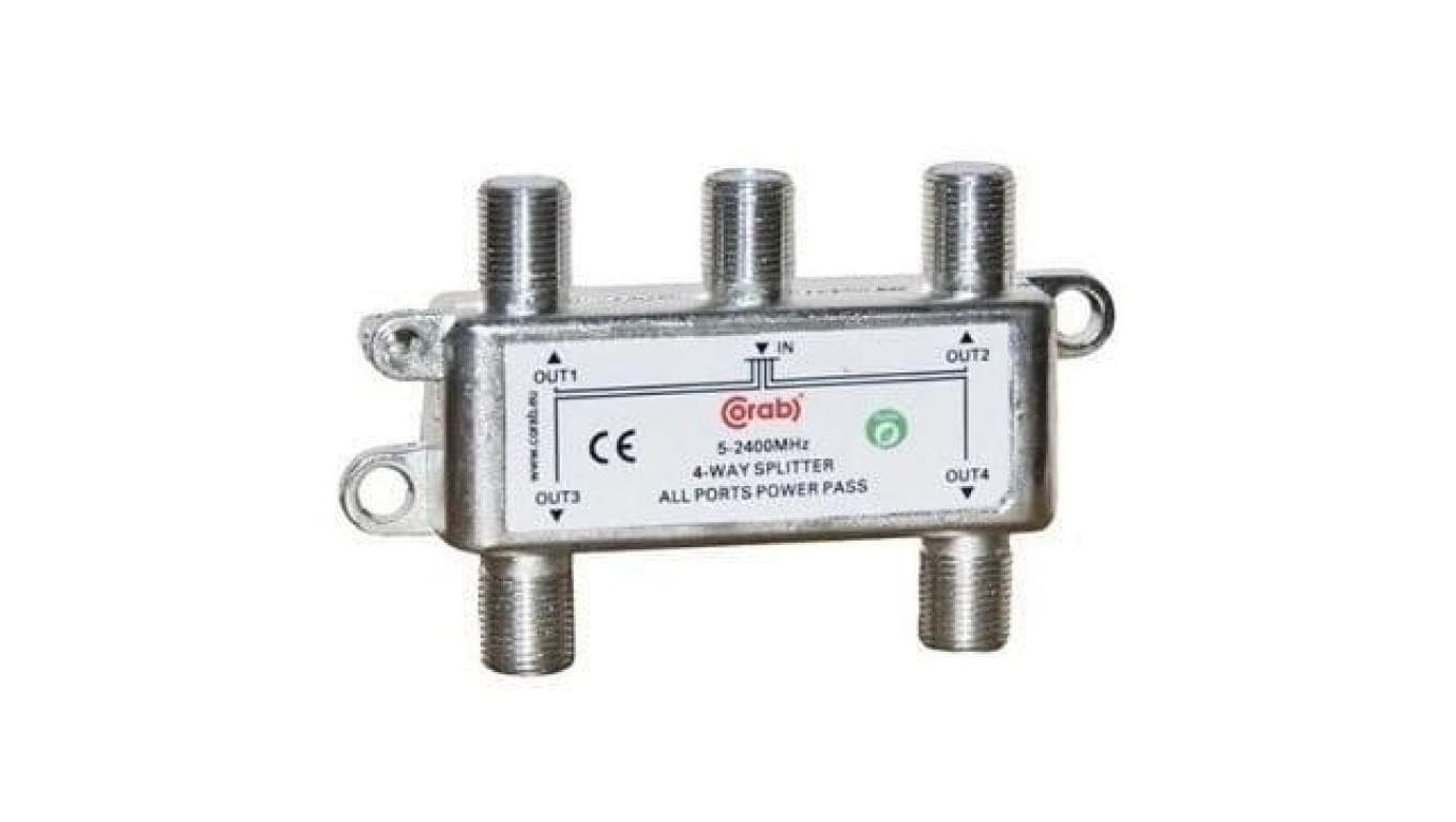 Rozgałęźnik sygnału splitter 5-2400Mhz 4 wyjścia power pass CORAB
