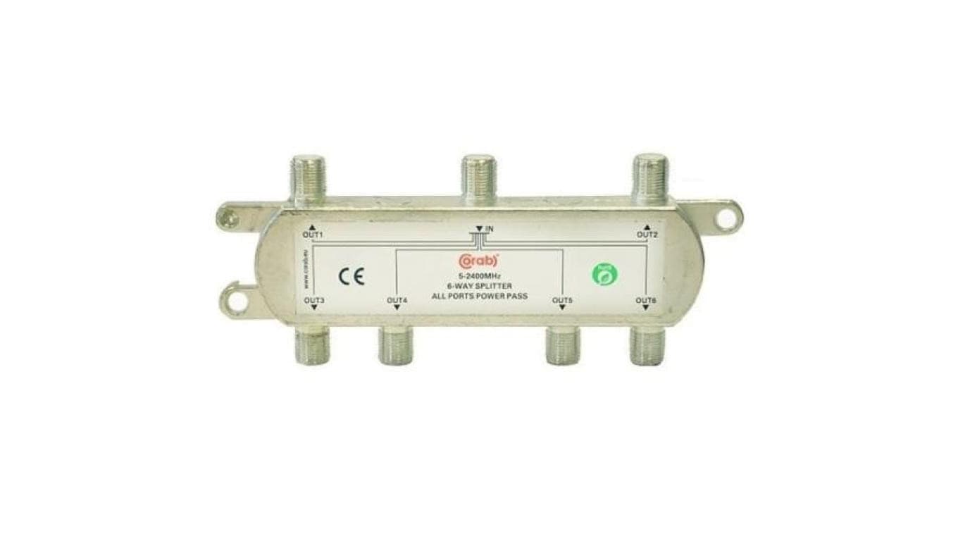 Rozgałęźnik sygnału splitter 5-2400Mhz 6 wyjść power pass CORAB