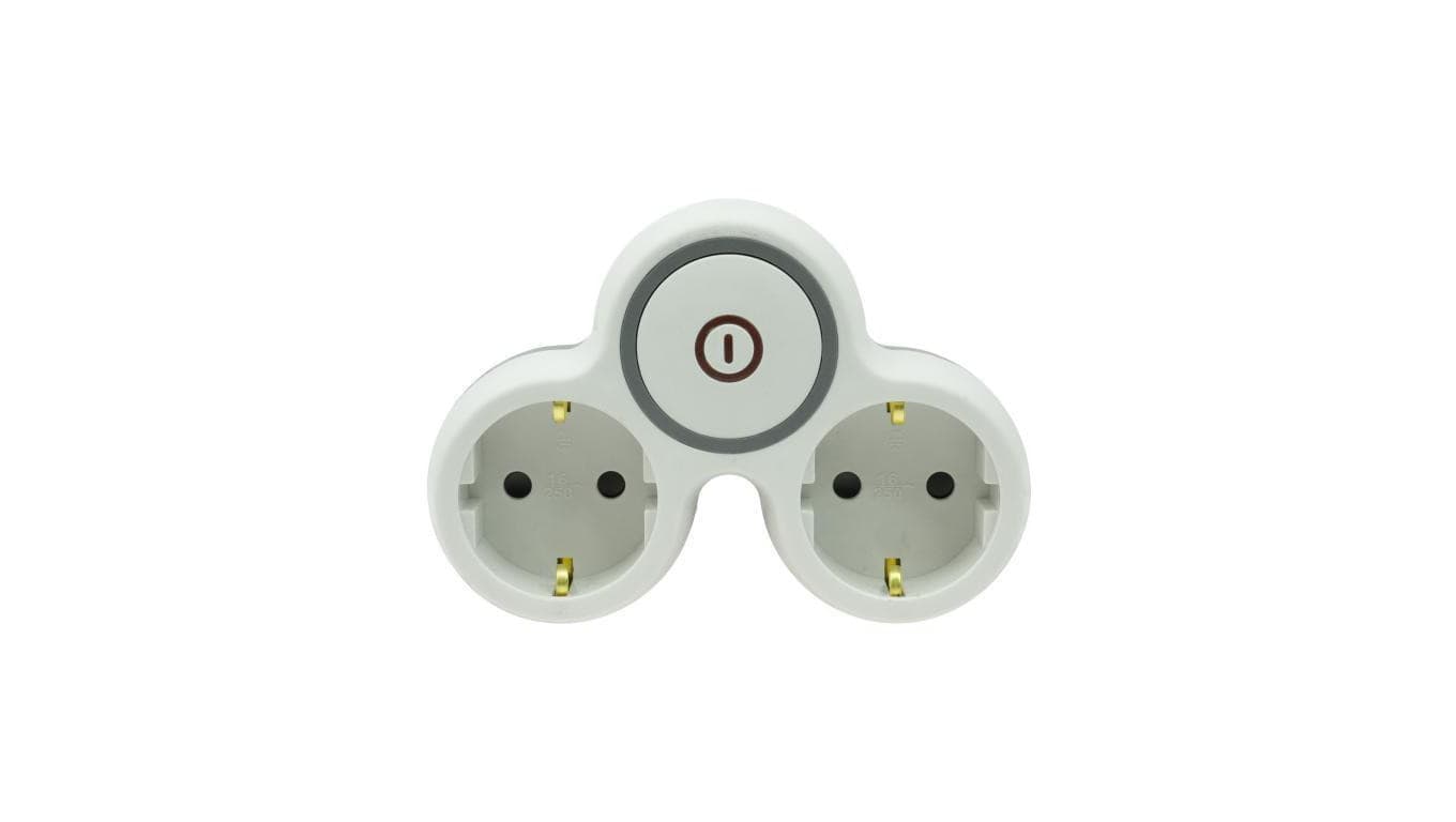 Rozgałęźnik wtyczkowy dwukrotny z włącznikiem z/u schuko R-21BWS/S/B W-72003