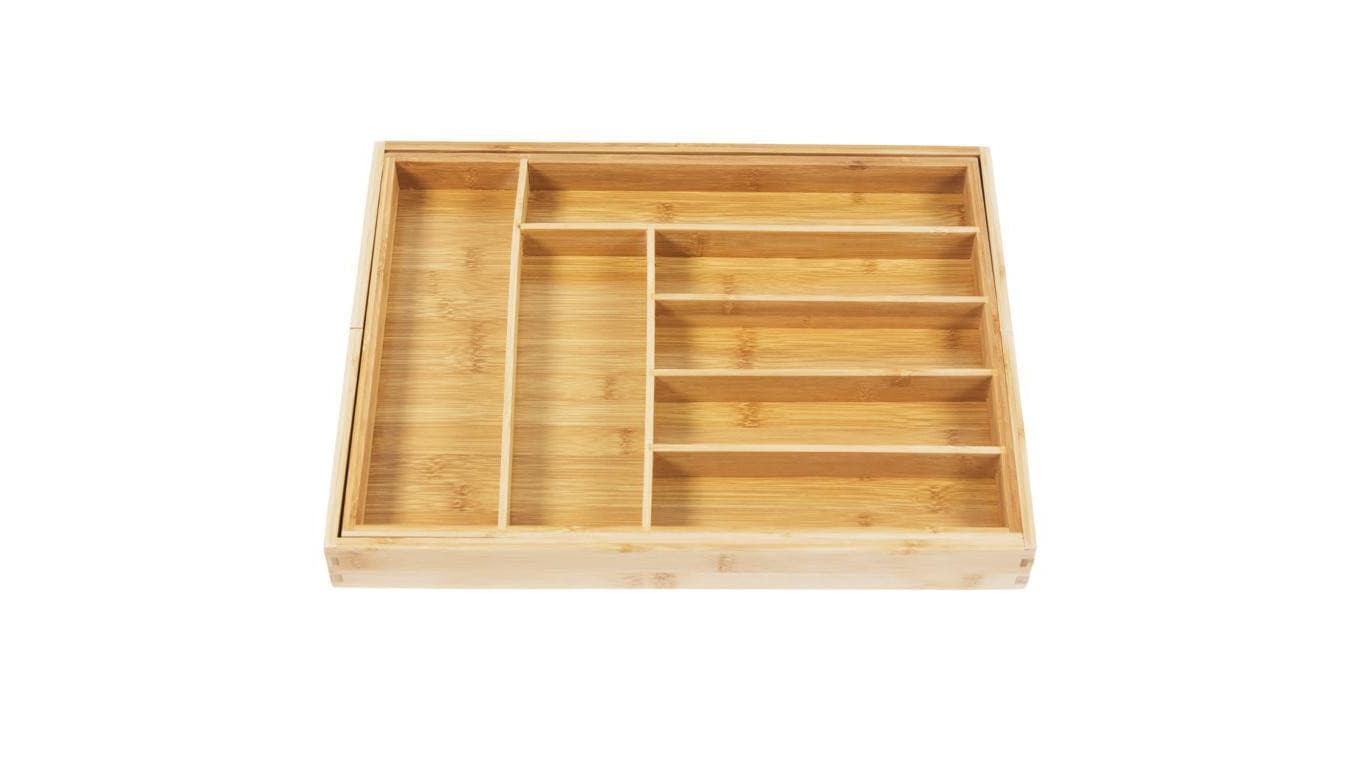 Rozsuwany bambusowy organizer na sztućce GreenBlue, 325-500x430x45mm, GB379