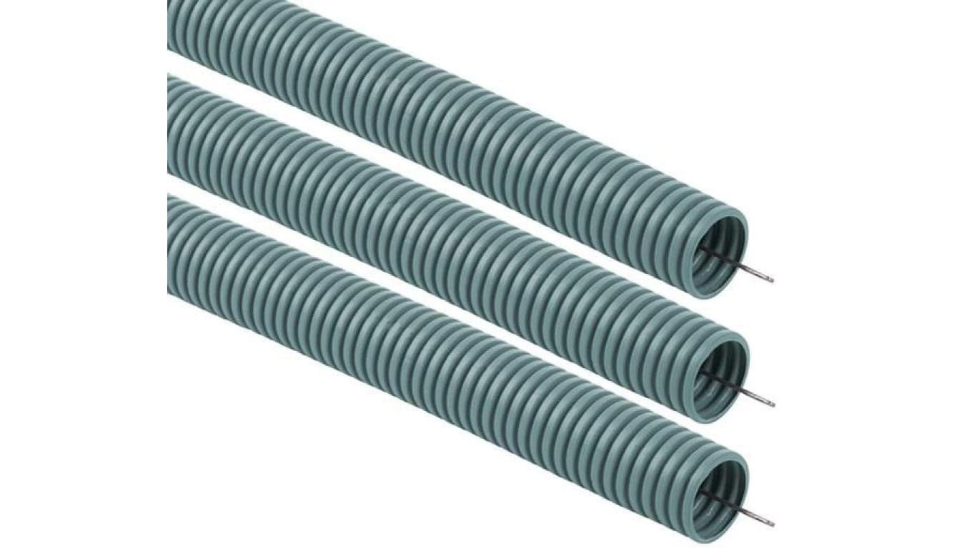 Rura osłonowa karbowana 50/43 PVC z pilotem, szara /opak. = 25m/