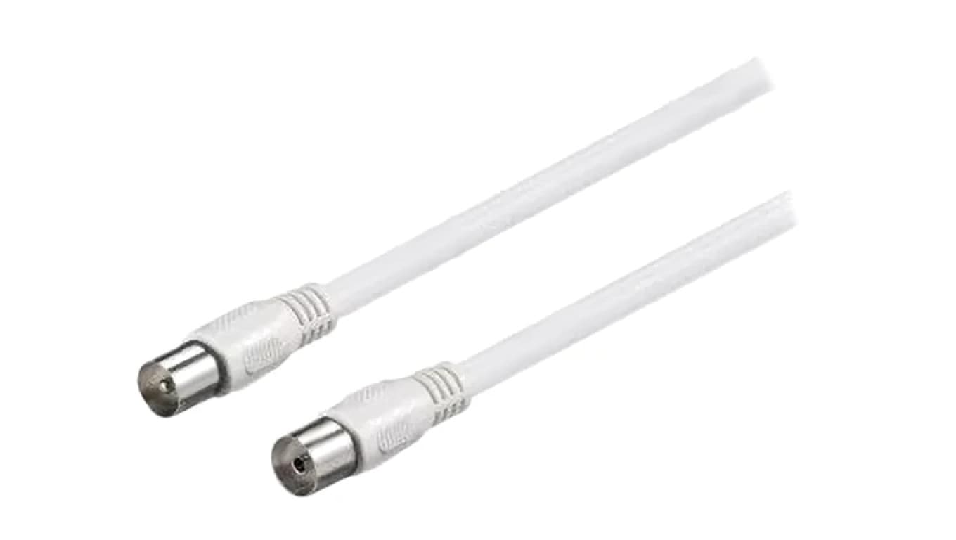 SAT-M/F-0500-WH Kabel 5m PVC ekranowane złącza, klasa ekranowania A biały 75