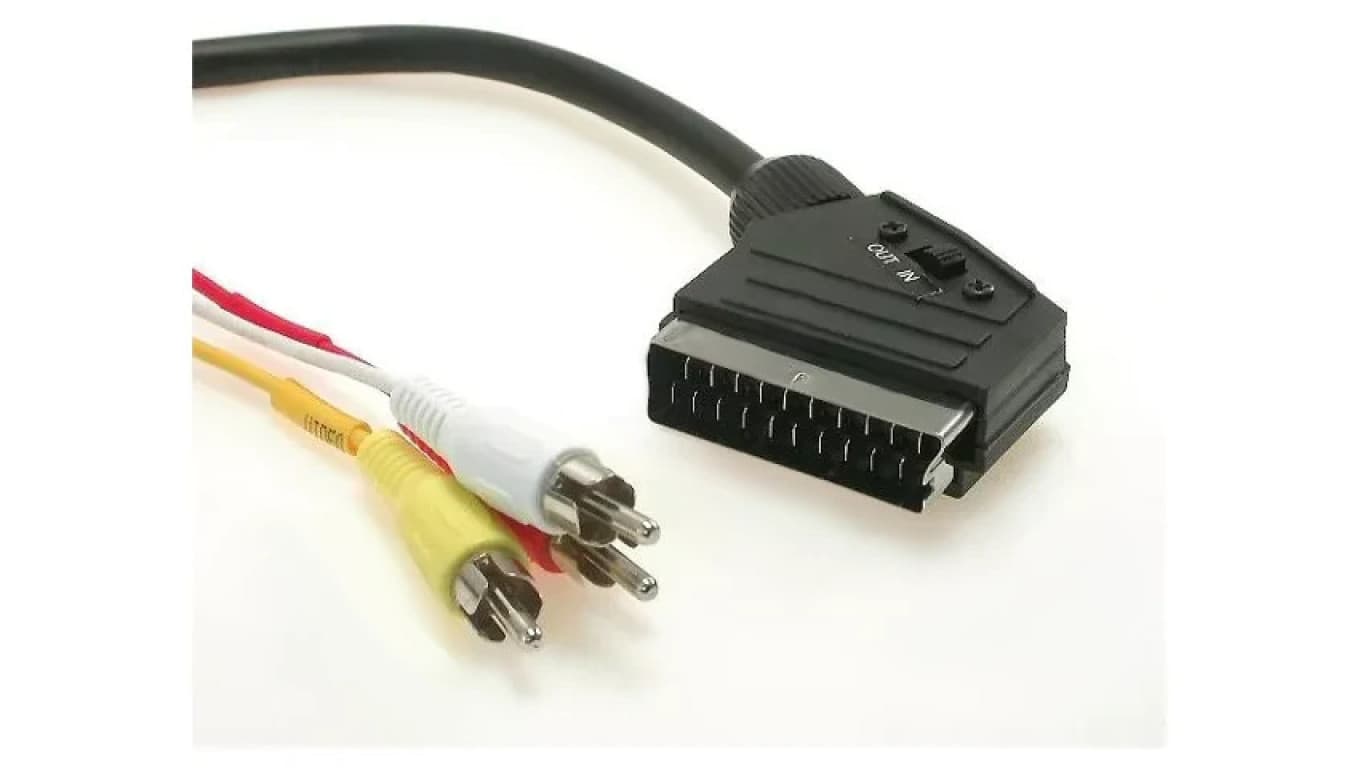 SCART-32/3 Kabel RCA wtyk x3, SCART wtyk 3m