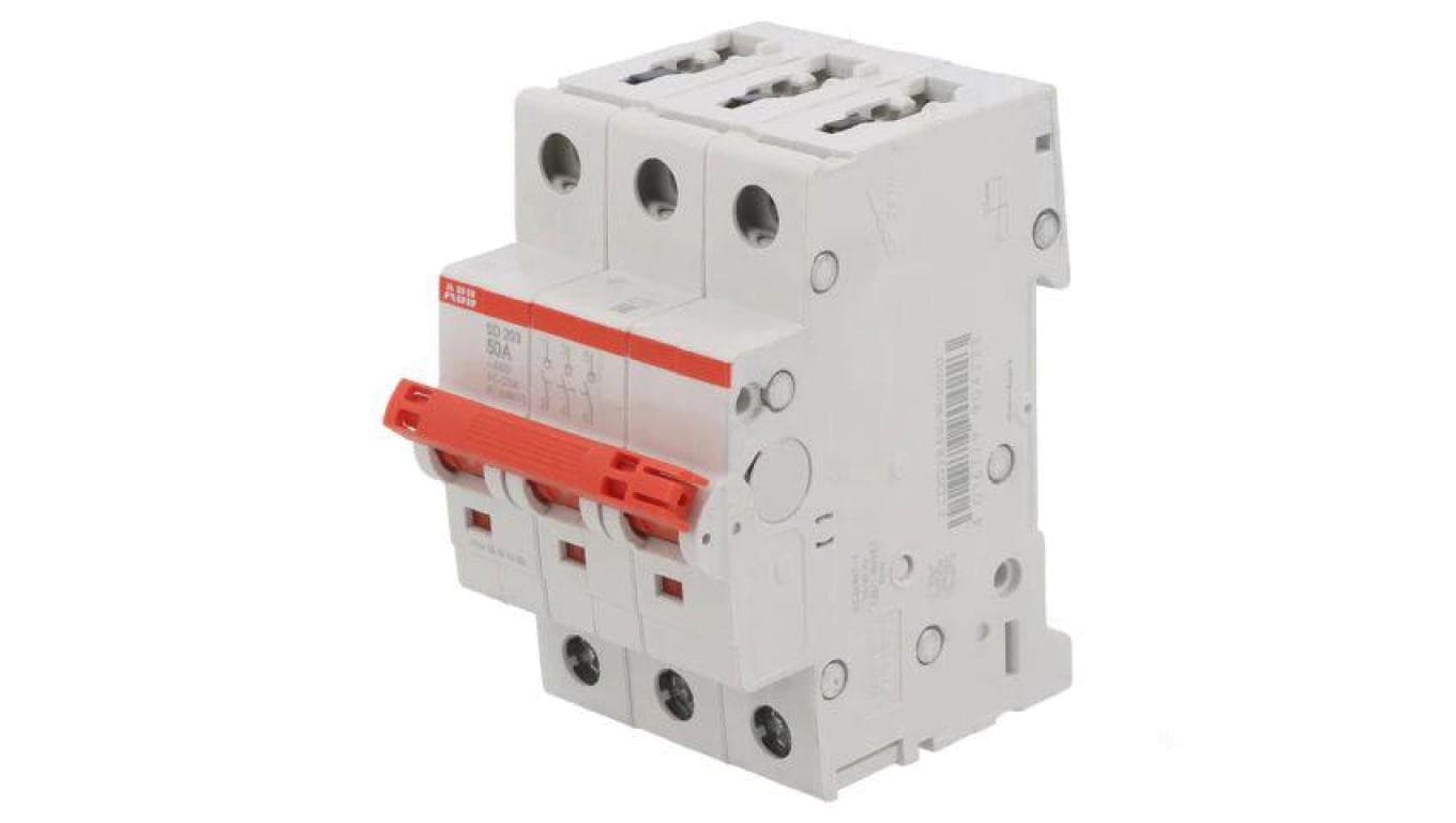 SD203/50 Rozłącznik izolacyjny Bieguny: 3 na szynę DIN 50A 400VAC IP20
