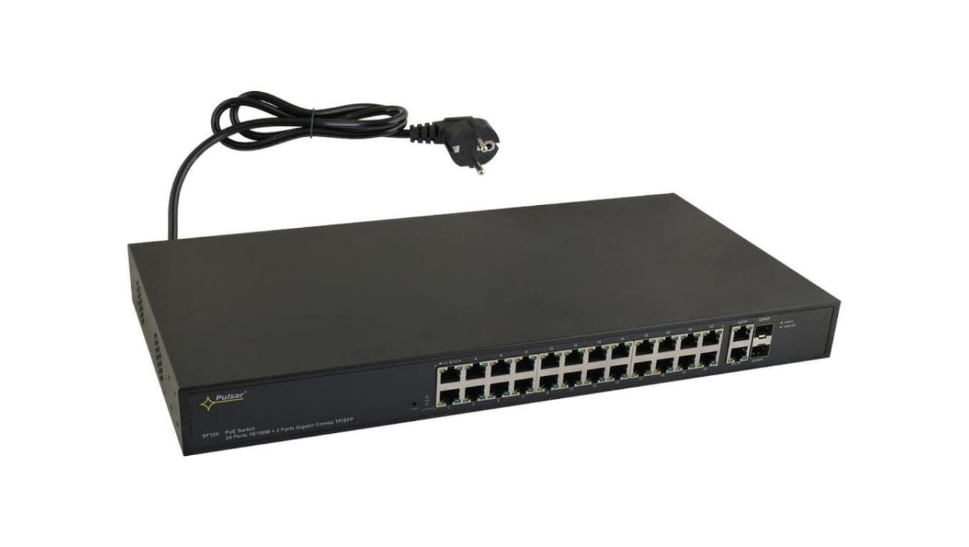 Switch PoE 24xPoE + 4xUplink 10/100/1000 Mbps, 720W -do kamer