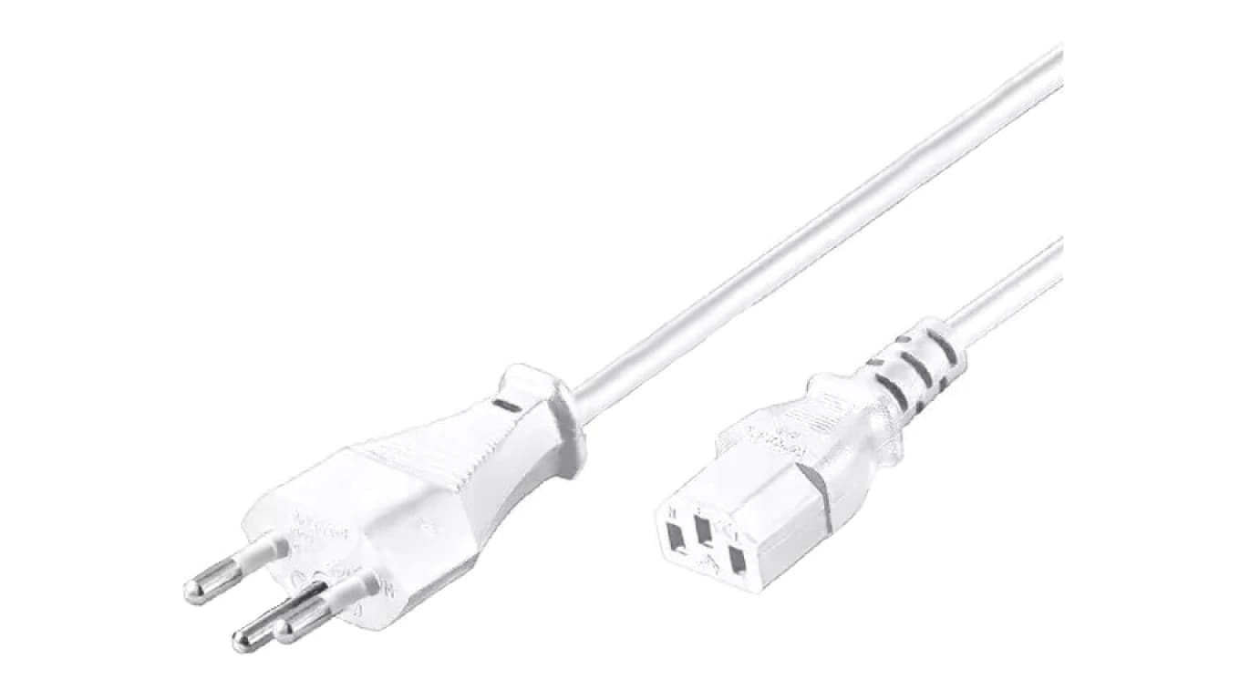 SN315-3/07/2.0WH Kabel IEC C13 żeński,SEV-1011 (J) wtyk PVC 2m biały 10A 250V