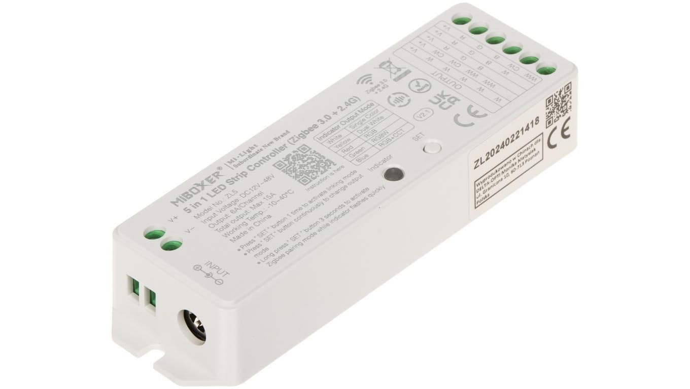 STEROWNIK OŚWIETLENIA LED ZigBee, ZL5 Wi-Fi, 2.4 GHz, RGBCCT (RGBWW) 12inbsp/br... 48inbsp/brV DC MiBOXER / Mi-Light