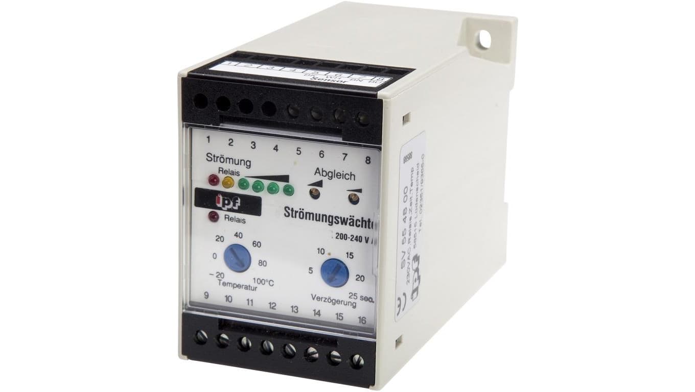 SV554800, wzmacniacz przepływu, 110x75x55mm, styk przełączny (NO/NC), zacisk, IP20, plastik, z wyświetlaczem LED