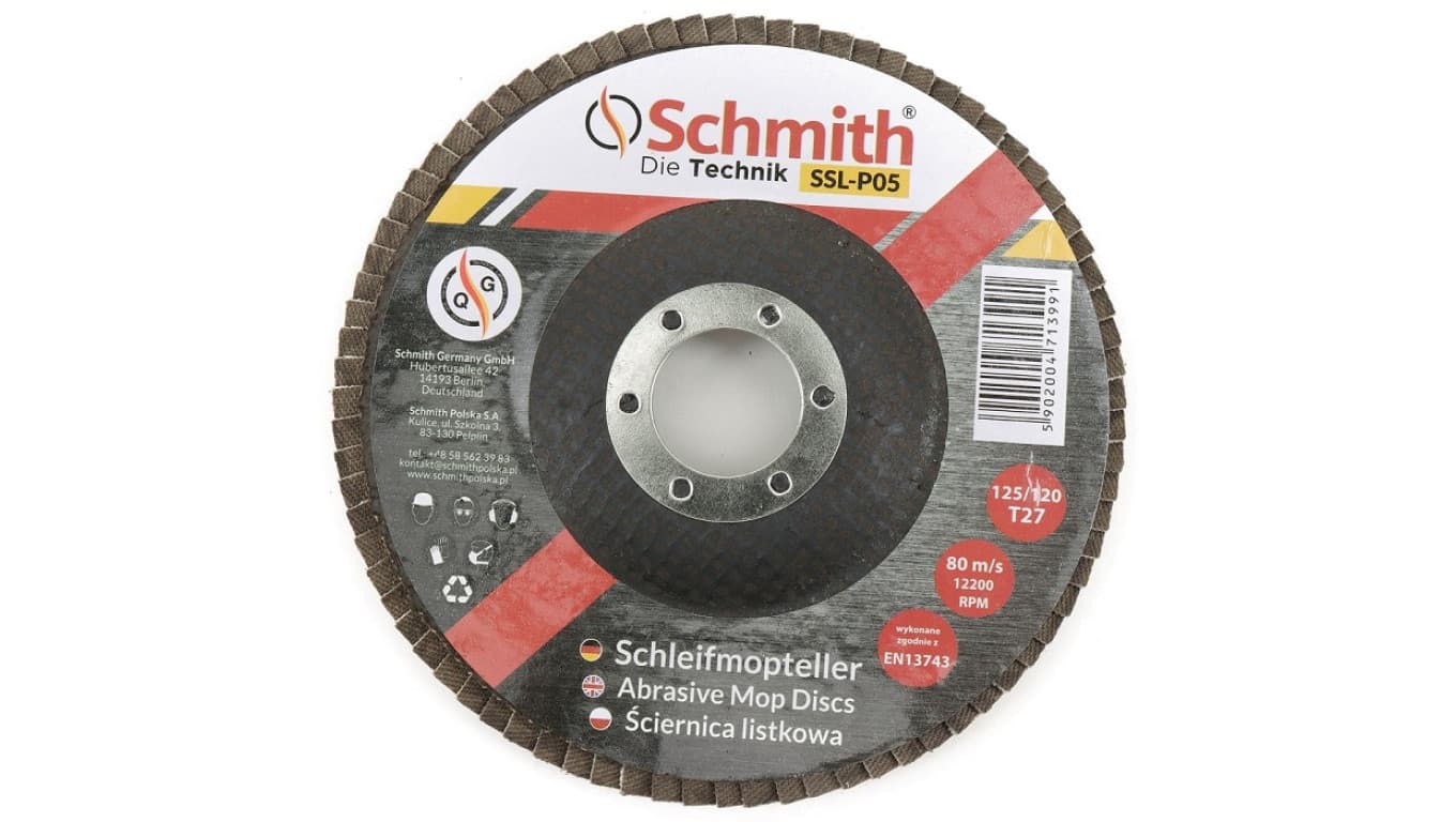 Ściernica listkowa 125mm 120 tarcza ścierna prosta Schmith