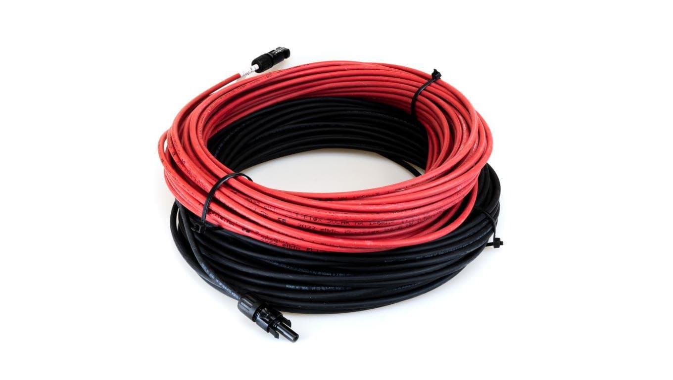 Set kabel fotowoltaiczny 4mm2 czerwony i czarny PV ze złączkami MC4 2x50m