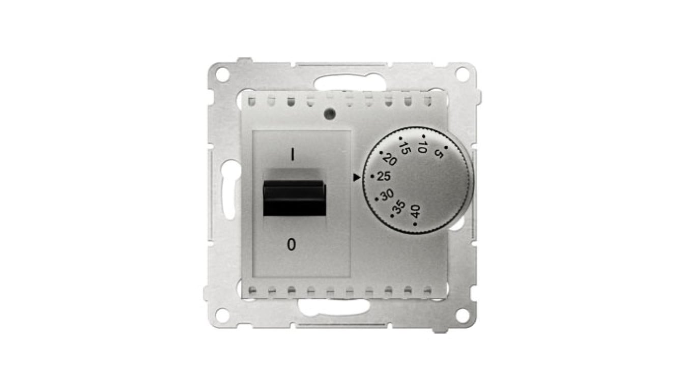 Simon 54 Regulator temperatury z czujnikiem zewn.5-40C IP20 srebrny mat DRT10Z.02/43