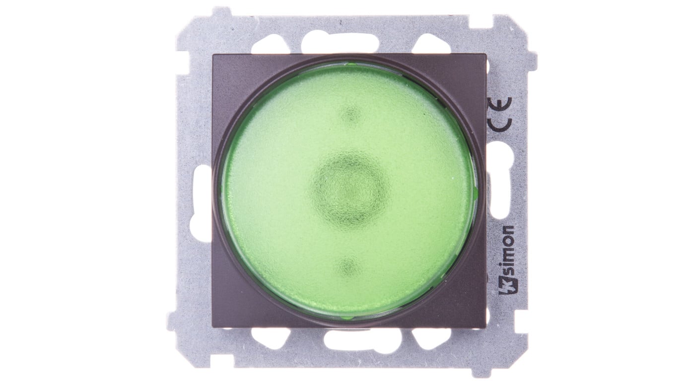 Simon 54 Sygnalizator świetlny LED zielone światło brąz mat DSS3.01/46