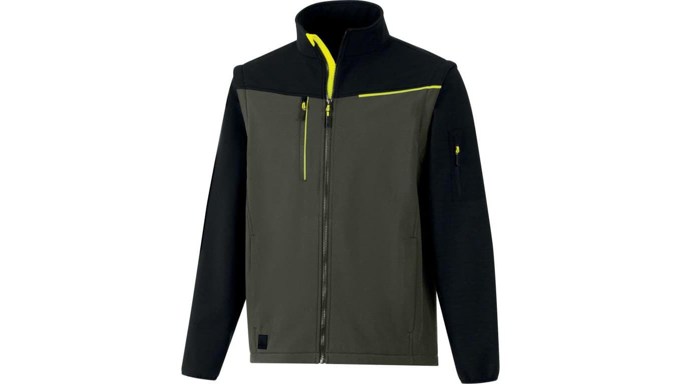 Softshell 2 w 1, 2 warstwy laminowane, kolor Khaki-czarny, rozmiar: 3XL, SOCCIKA3X