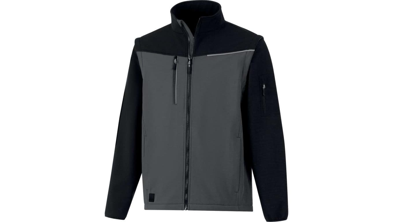 Softshell 2 w 1, 2 warstwy laminowane, kolor Szaro-czarny, rozmiar: S, SOCCIGRPT