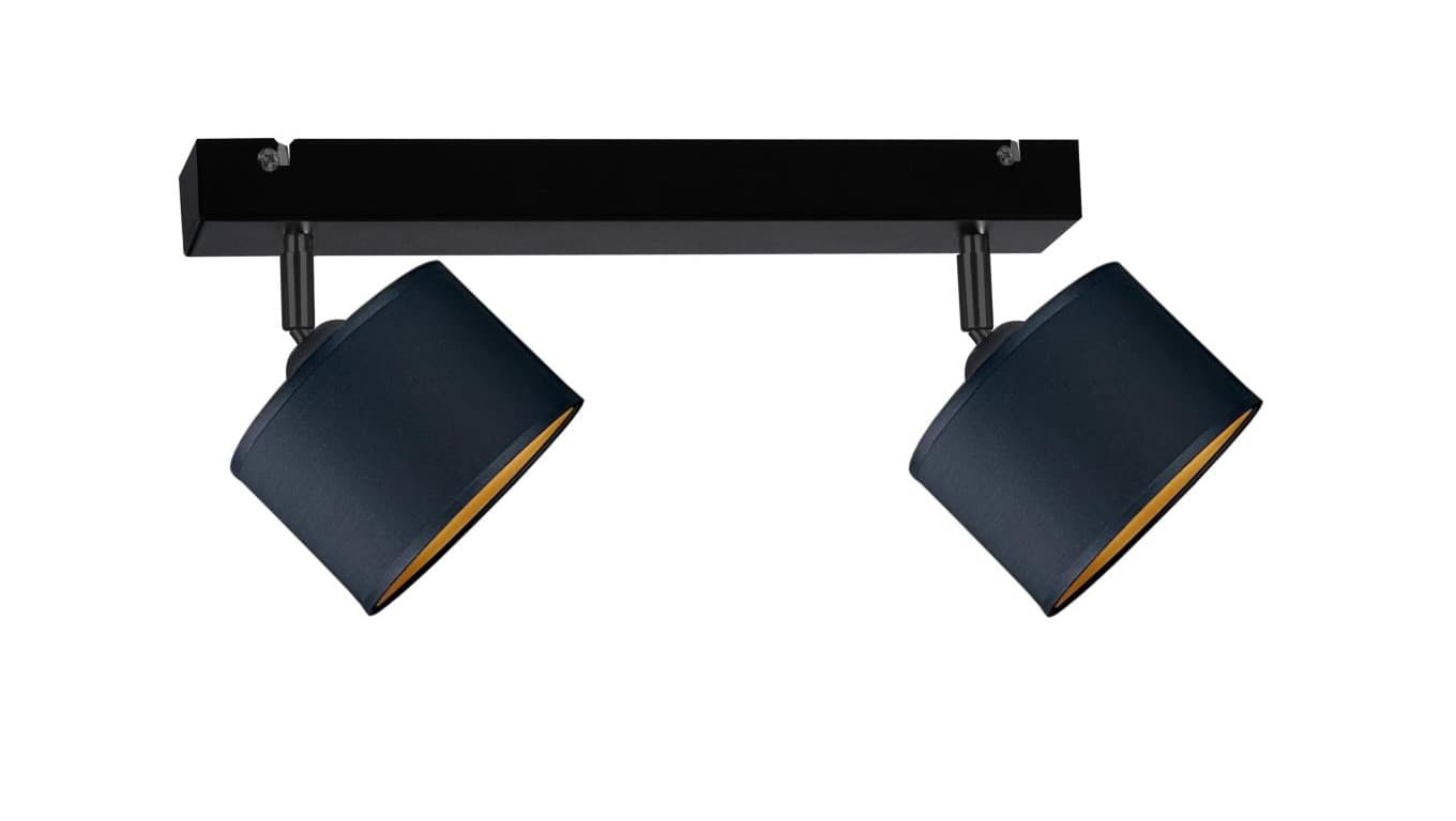 Spot nowoczesny abażur 2xE27 FLOW BLACK