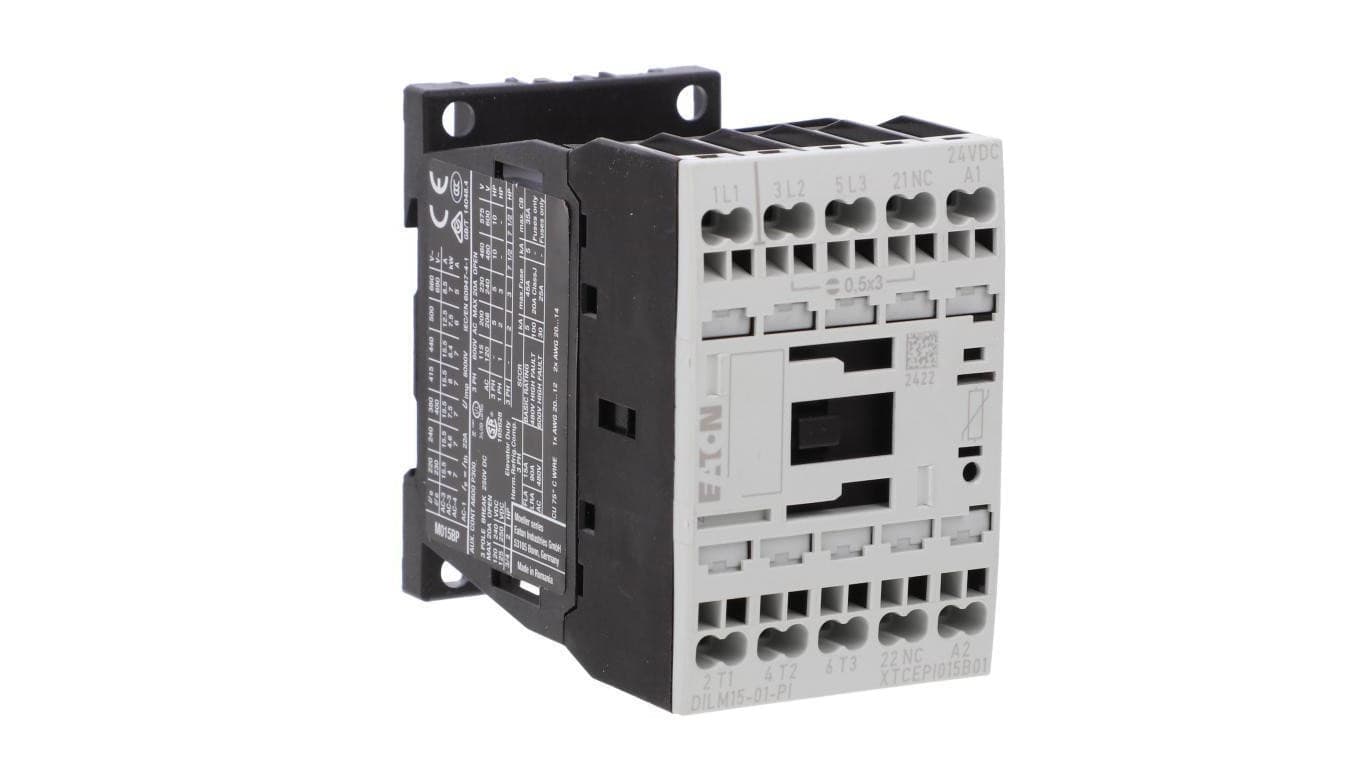 Stycznik mocy DILM15-01(24VDC)-PI 3P 380 V 400 V 7.5 kW 1R 24 V DC Push-In 199258