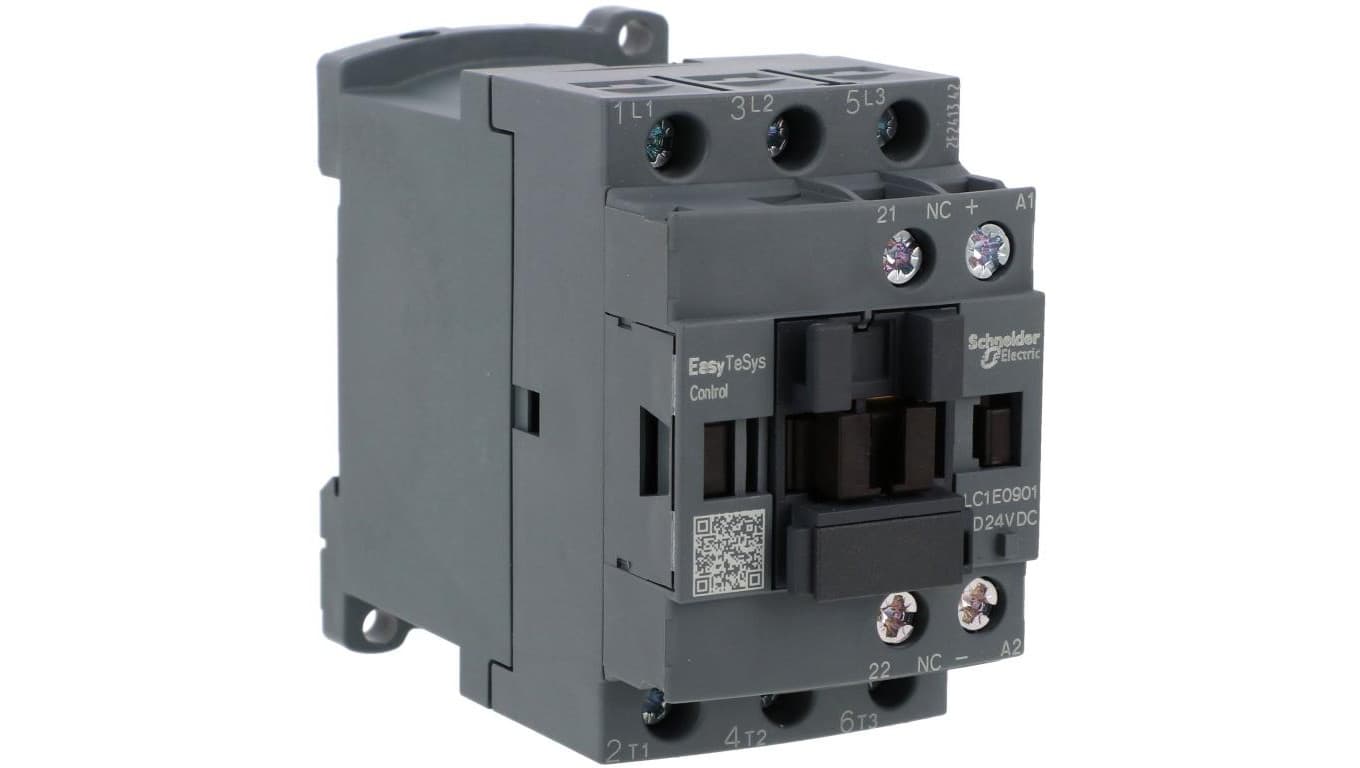 Stycznik mocy Easy TeSys Control AC-3, 9A, 3P (1NC), cewka 24V DC LC1E0901BD
