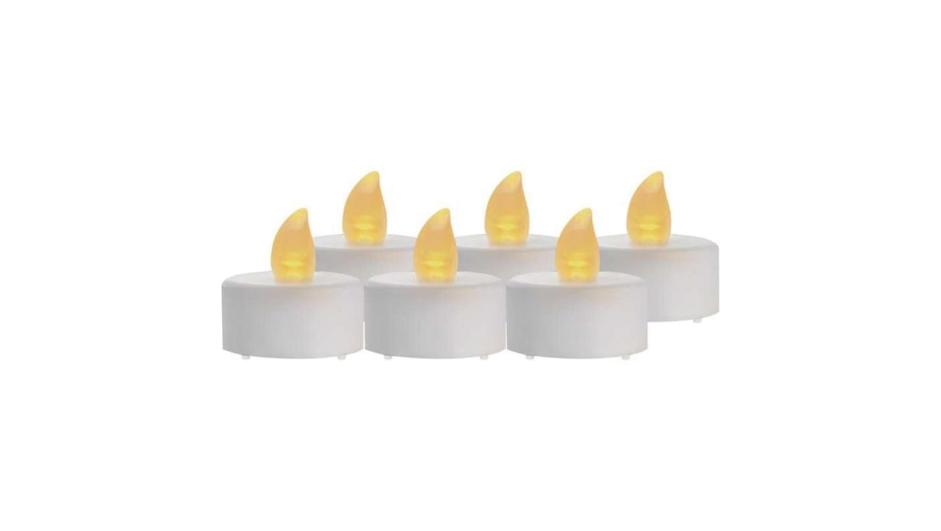 Świeczki tealight białe 6x CR2032, vintage, kpl. 6 szt DCCV11