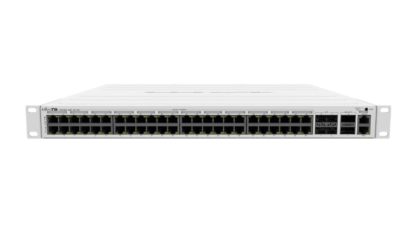 Switch 48x RJ45 1000Mb/s, 4x SFP+, 2x QSFP MikroTik CRS354-48P-4S+2Q+RM