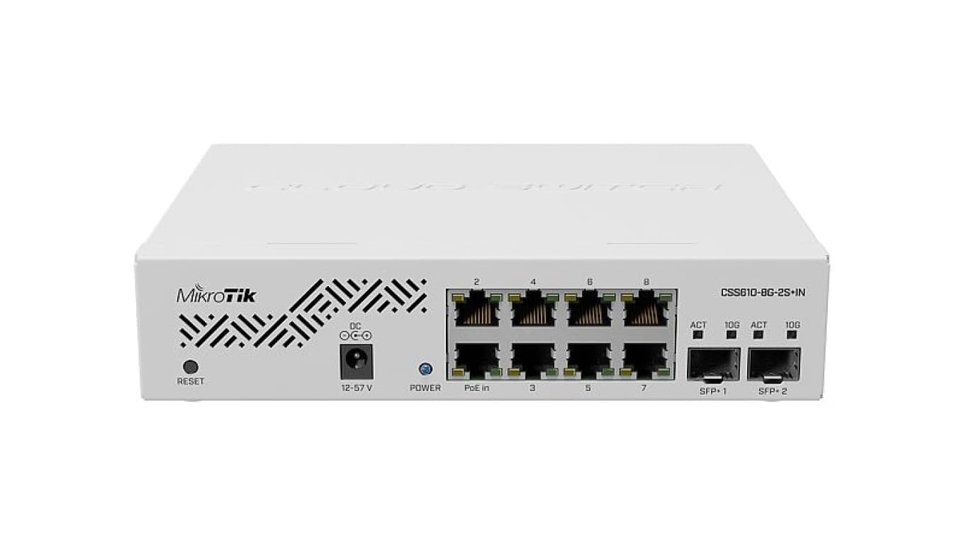 Switch 8x 1000Mb/s, 2x SFP+, VLAN MikroTik CSS610-8G-2S+IN