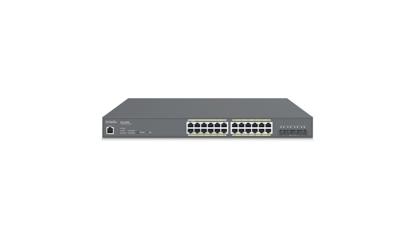 Switch zarządzalny 24x RJ45 Gigabit PoE+240W, 4x SFP+ Cloud ECS1528P