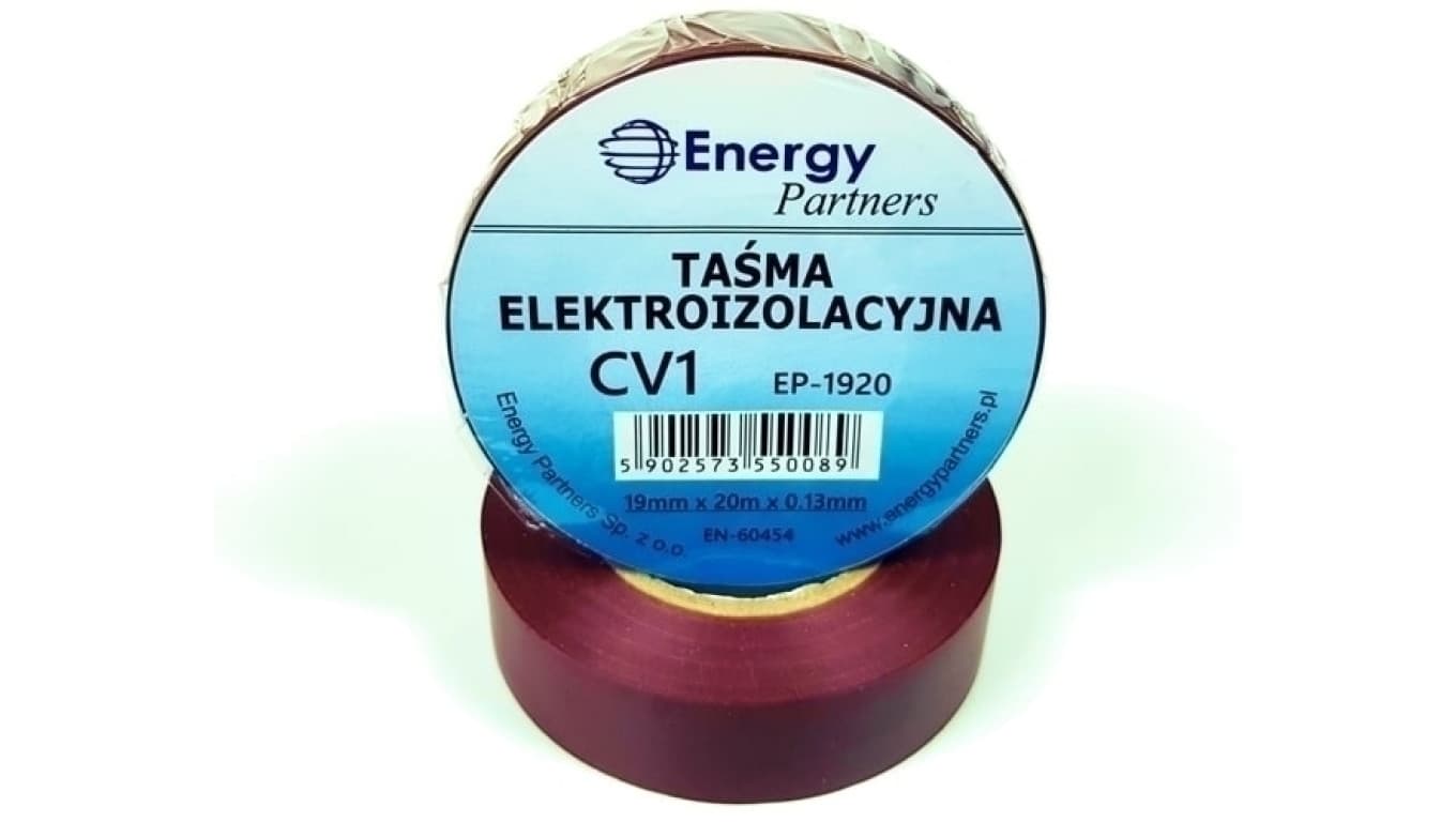 Taśma elektroizolacyjna PCW (19mm x 20m x 0.13mm) brązowa