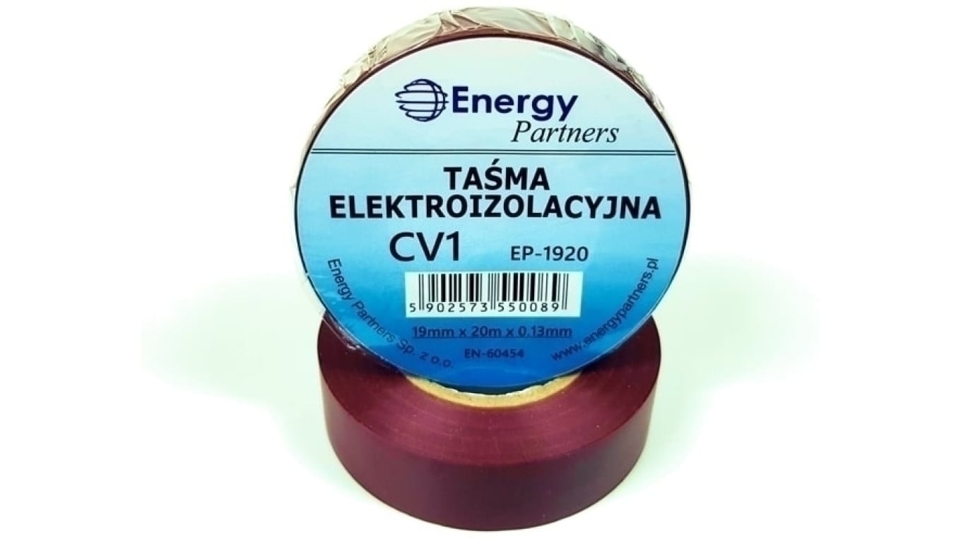 Taśma elektroizolacyjna PCW (19mm x 20m x 0.13mm) brązowa