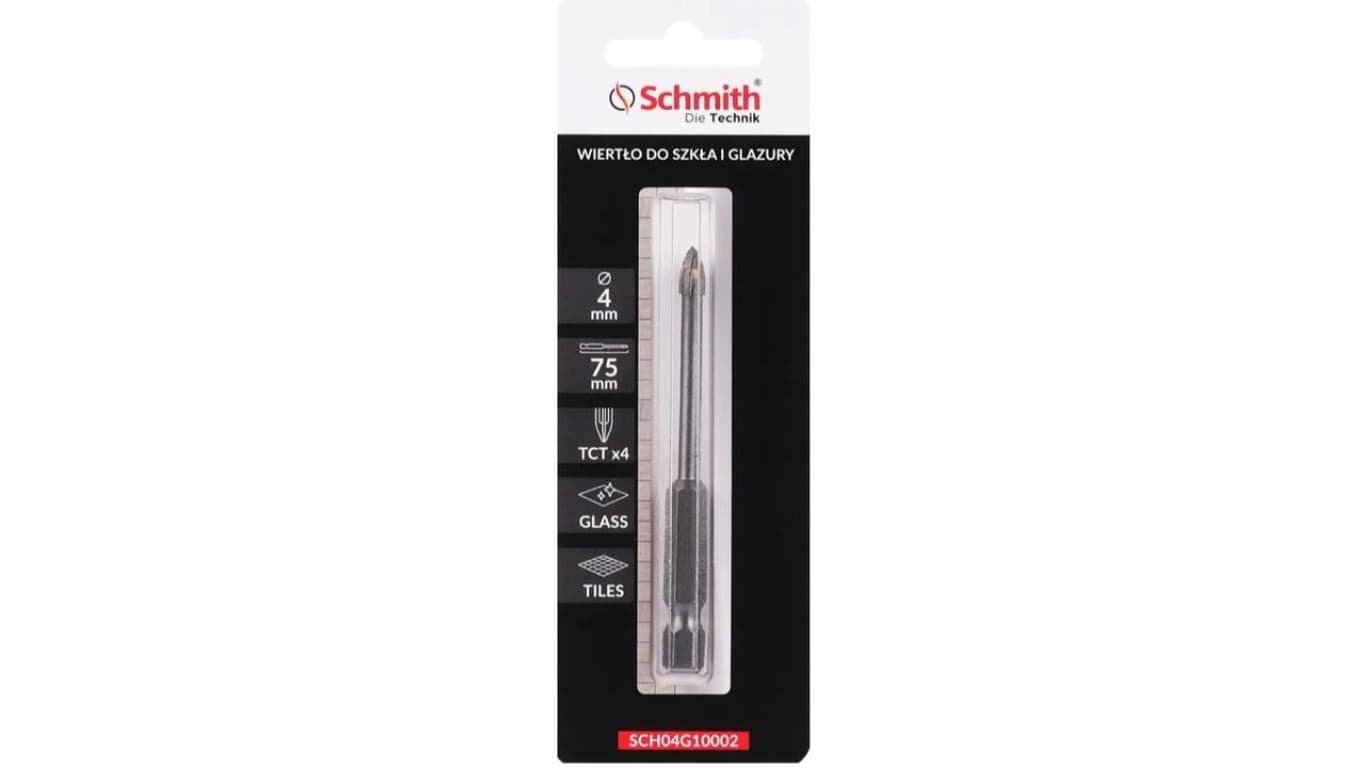 Wiertło do szkła gresu ceramiki glazury 4mm otwornica HEX Schmith