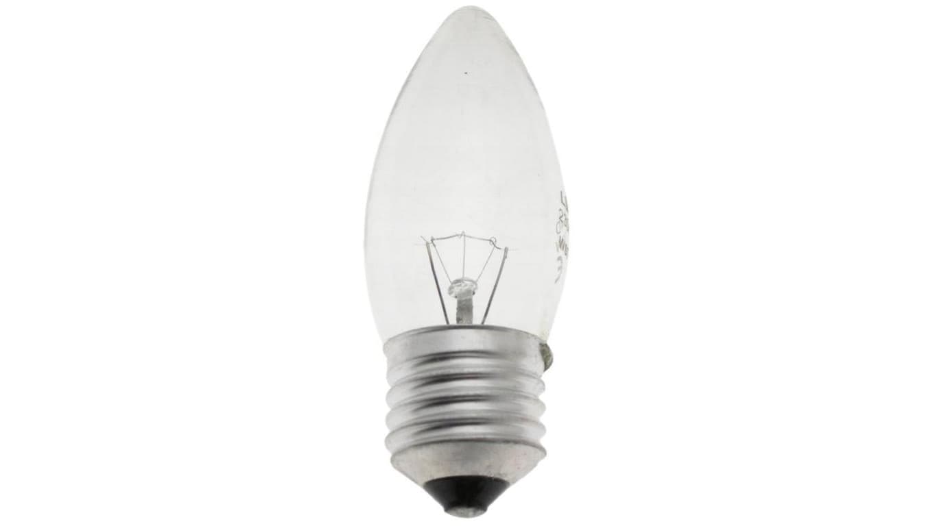 Żarówka wstrząsoodporna C35 świeczka przeźroczysta 25W E27 230V